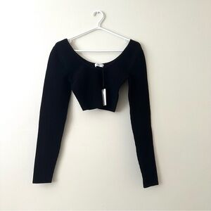 Babaton Sculpt Knit Black Long Sleeve Women's Top
